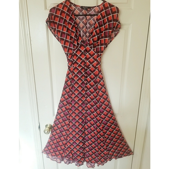 Forever 21 Tie-Front Geo Print Midi Dress - Picture 4 of 13